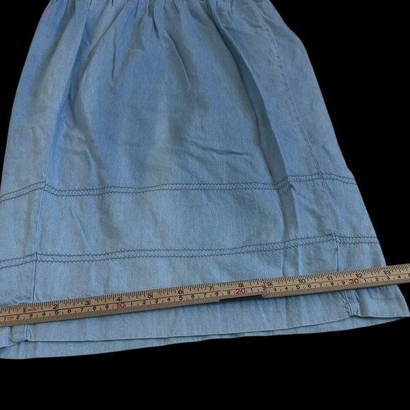 Sincerely Jules XS Chambray Wide Leg Tiered Pants Boho Festival High Rise - Picture 4 of 8